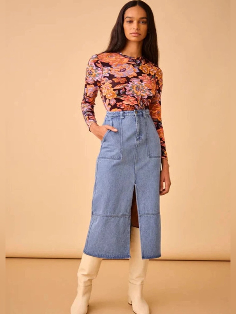 Hunter Bell Parke Denim Skirt